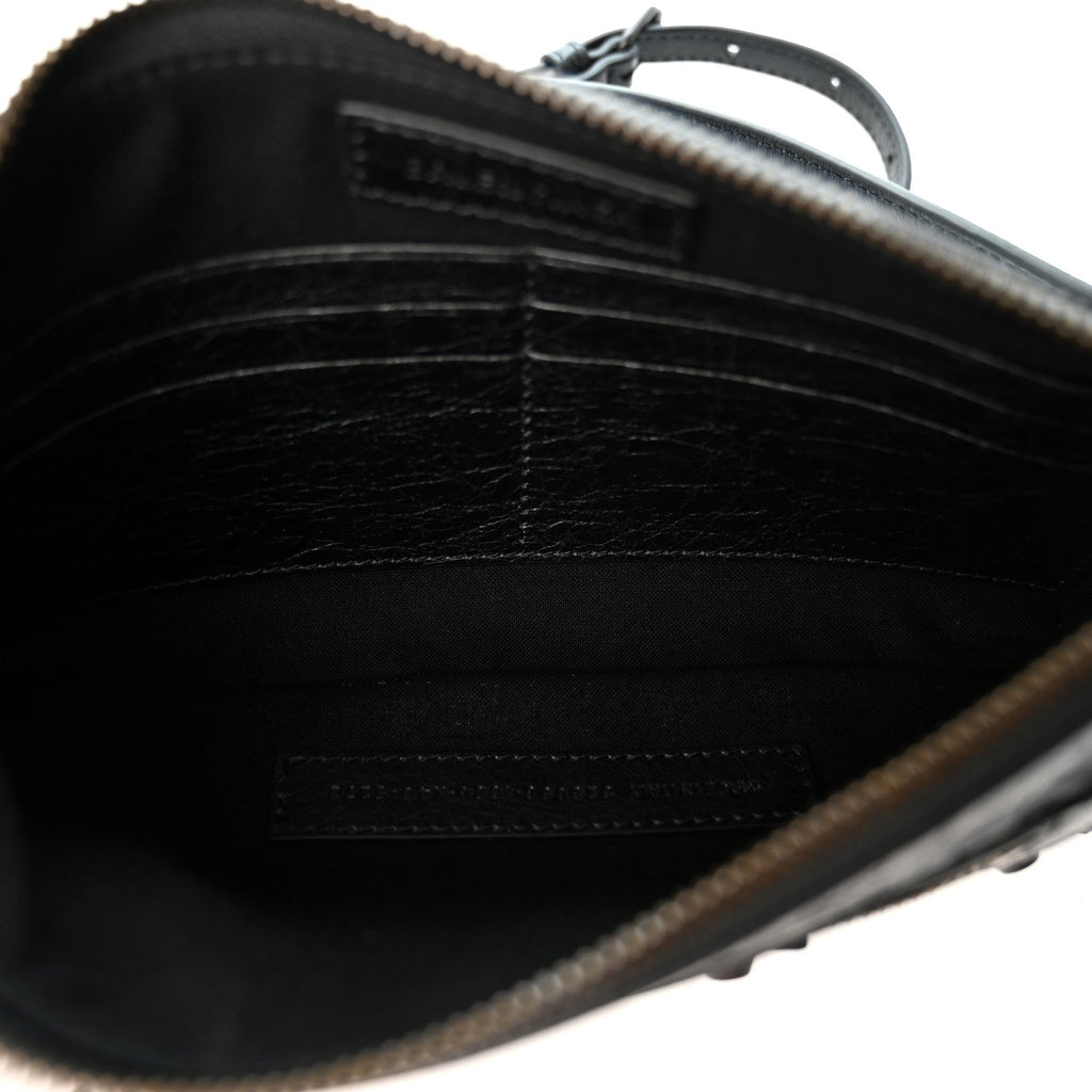 Agneau Arena Classic Hardware Le City Pouch On Strap Black