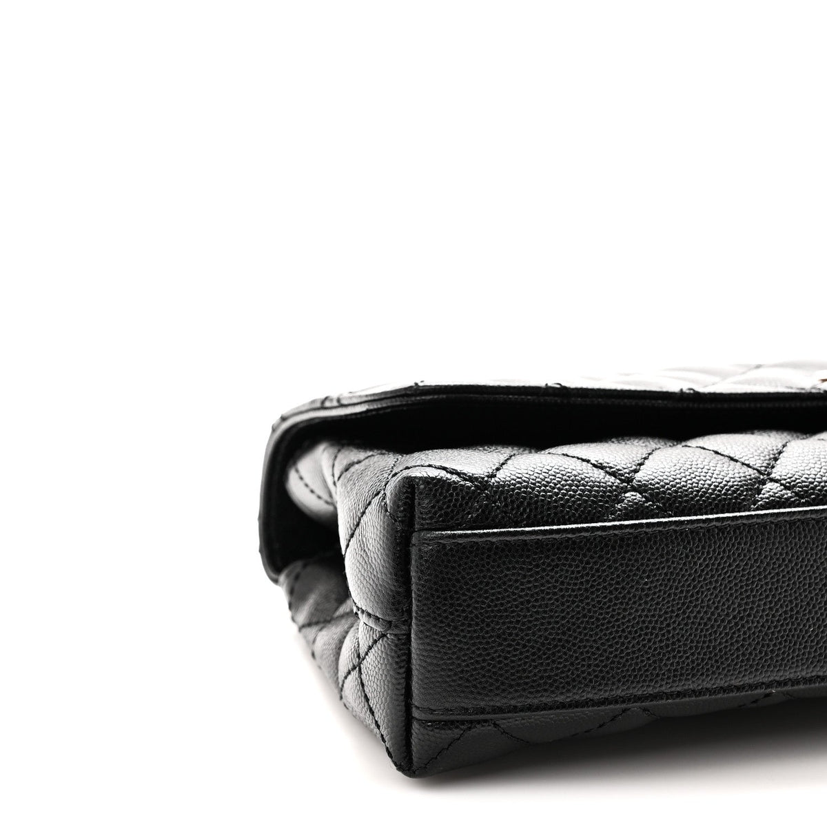 Caviar Quilted Maxi East West Coco Handle Flap Black