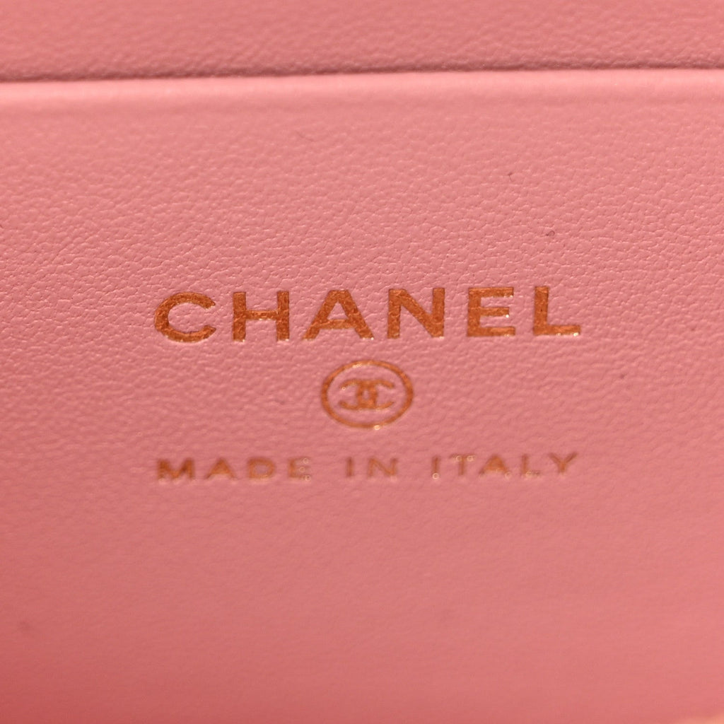 Calfskin Crocodile Embossed Crococo Exoticoco Vanity With Chain Light Pink