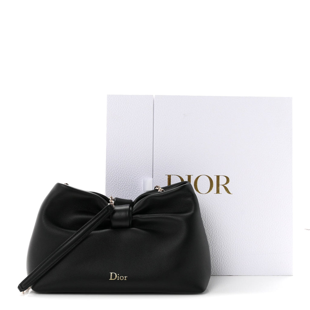 Lambskin Small Bow Bag Black