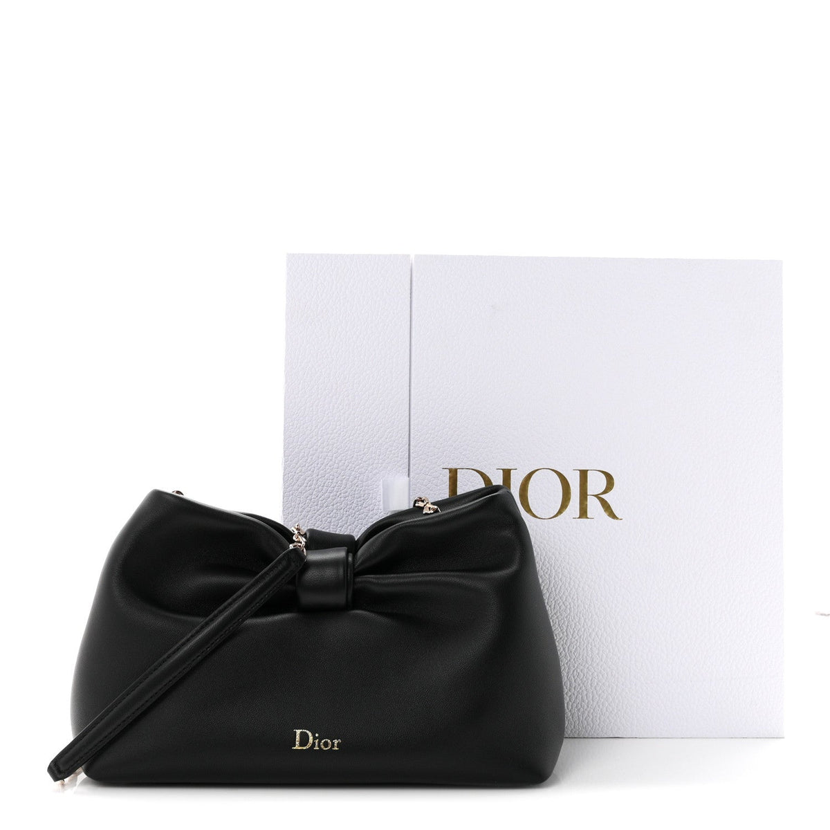 Lambskin Small Bow Bag Black