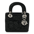 Velvet Crystal Mini Lady Dior Black