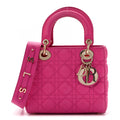 Lambskin Cannage Small My ABCDior Lady Dior Fuchsia