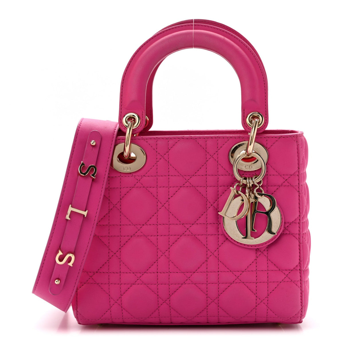 Lambskin Cannage Small My ABCDior Lady Dior Fuchsia