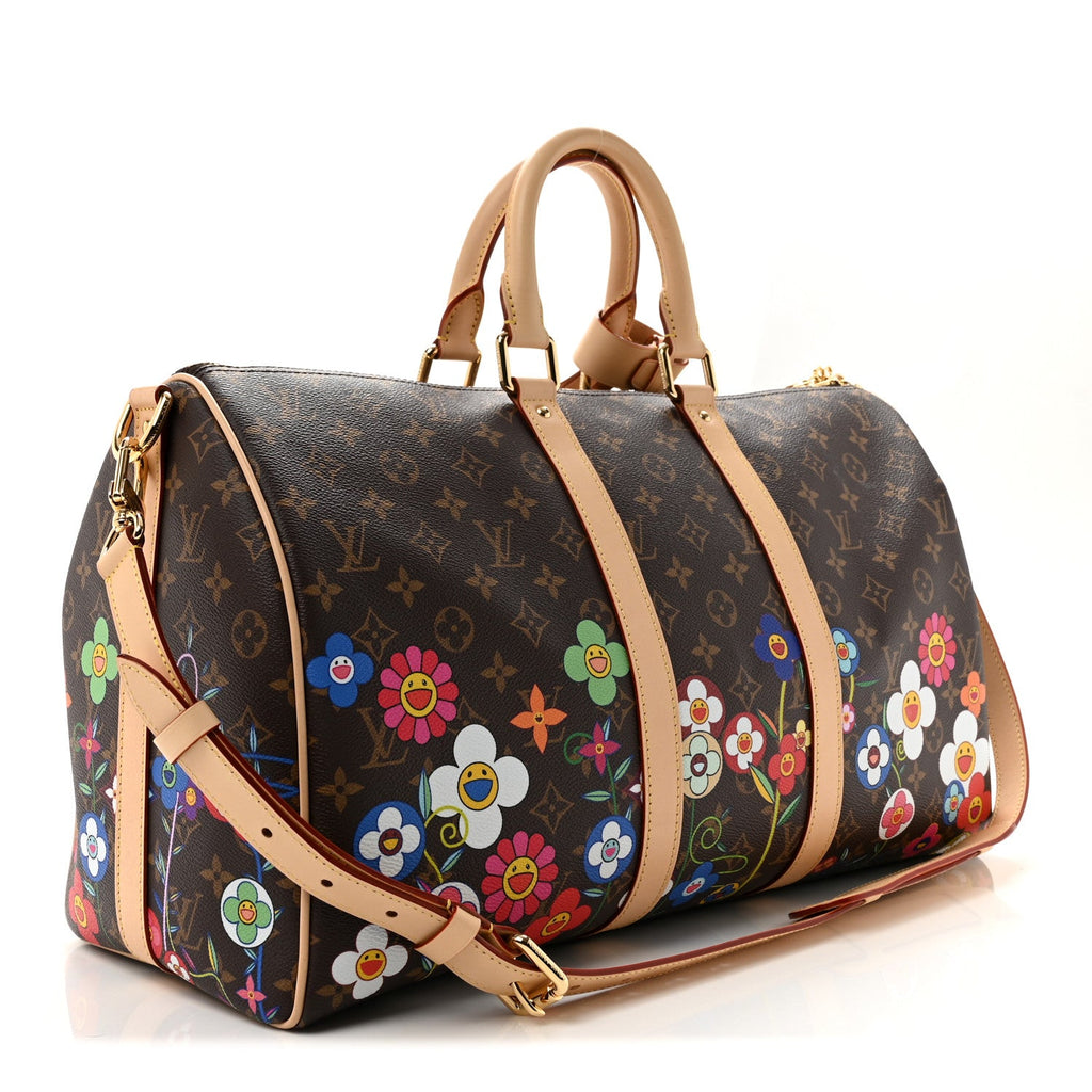 LV X TM Monogram Flowers Keepall Bandouliere 45