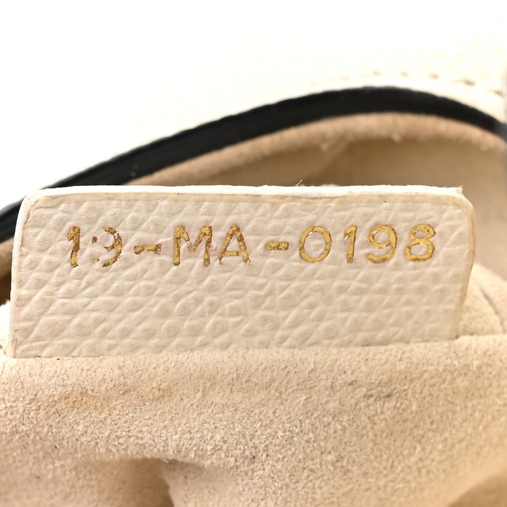 Grained Calfskin Mini Saddle Bag White