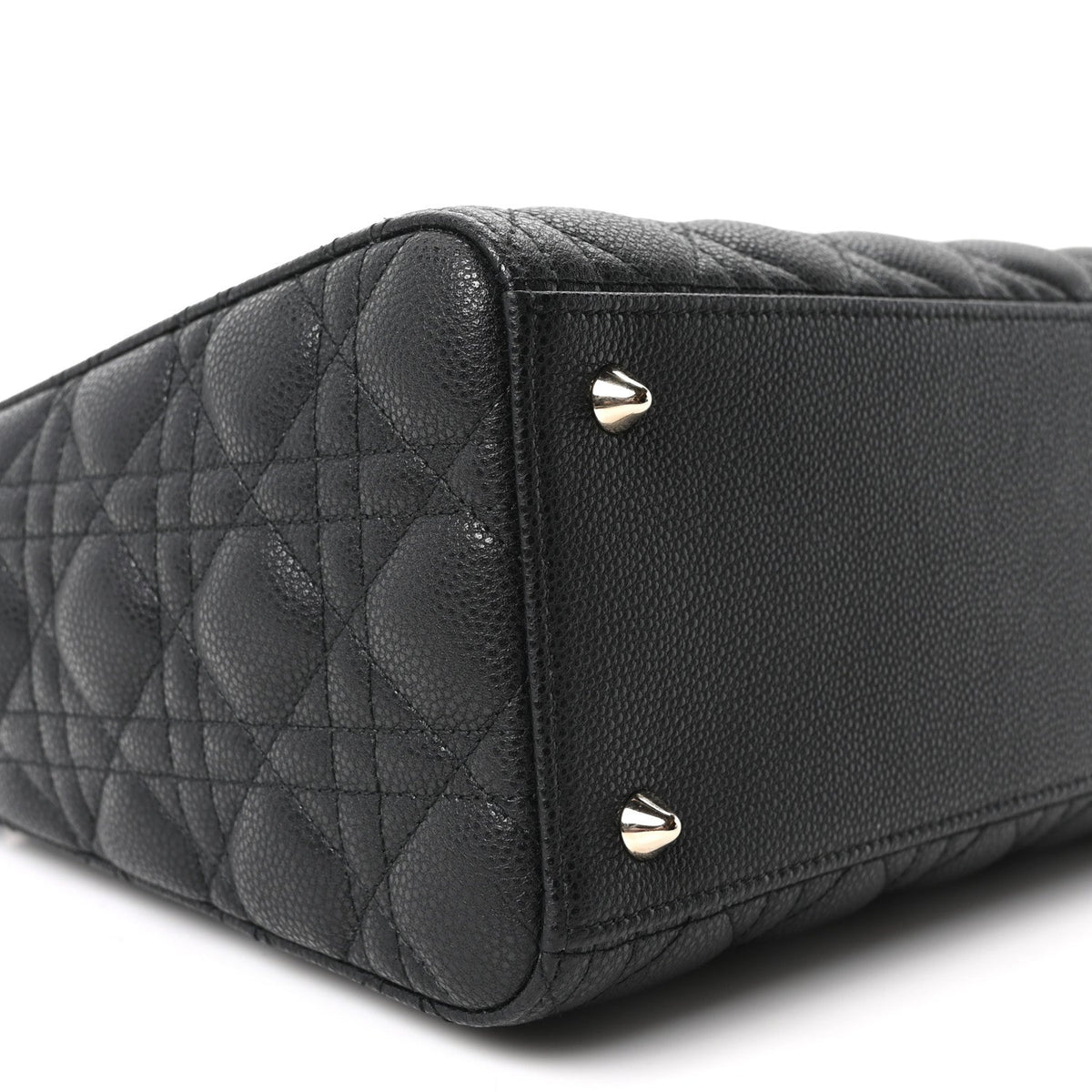 Grained Calfskin Cannage Medium Lady Dior Black