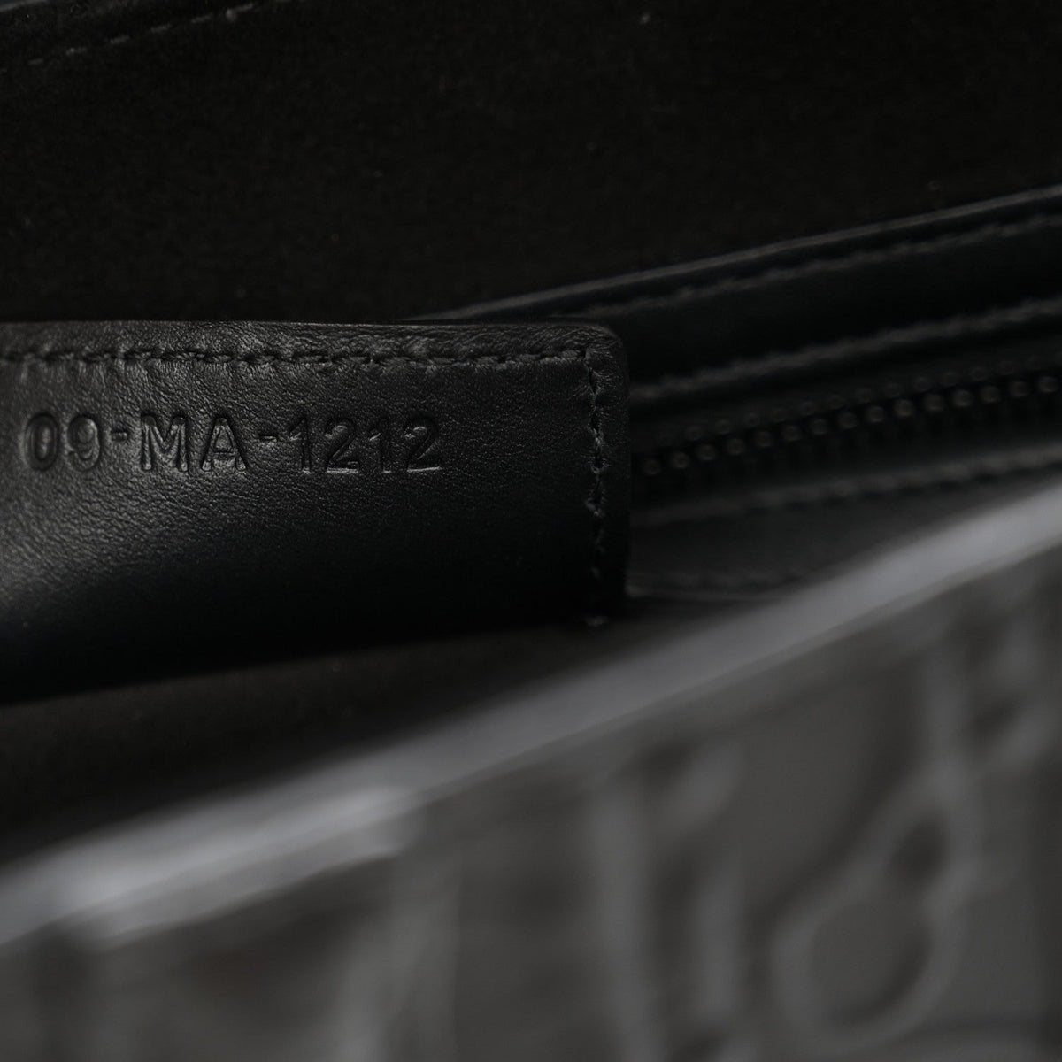 Calfskin Embossed Oblique Saddle Bag With Strap Black