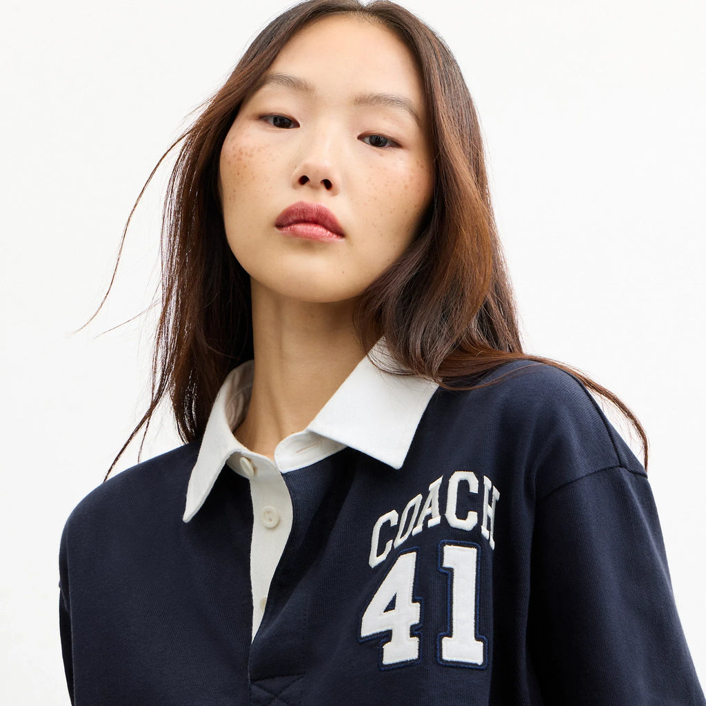 Coach Outlet Heritage Long Sleeve Cropped Rugby Polo