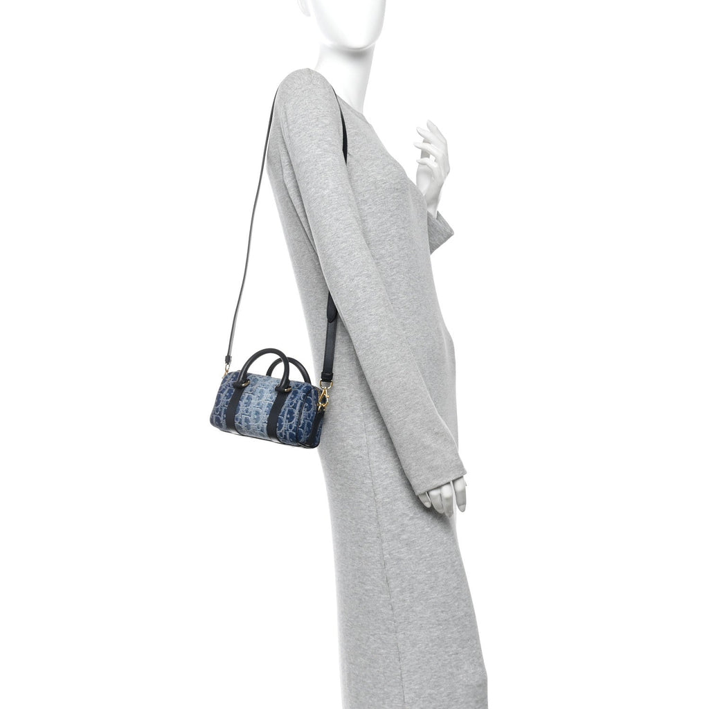 Denim Oblique Nano Groove 17 Bag Blue