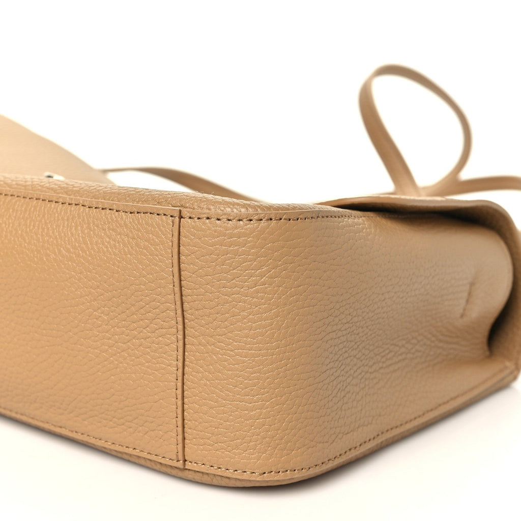 Grained Calfskin Small Souplissimo Maxi Flap Beige