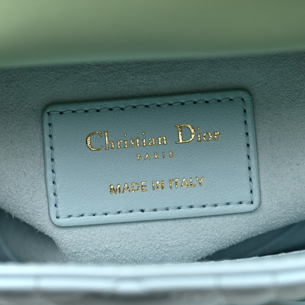 Lambskin Cannage Mini Bi-Color Lady Dior Celeste Multicolor