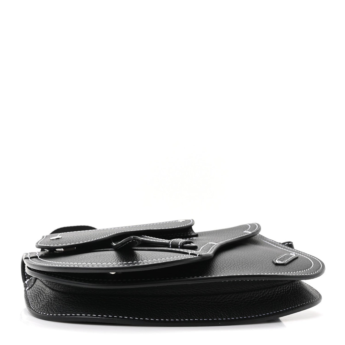 X KAWS Grained Calfskin Saddle Pouch Black