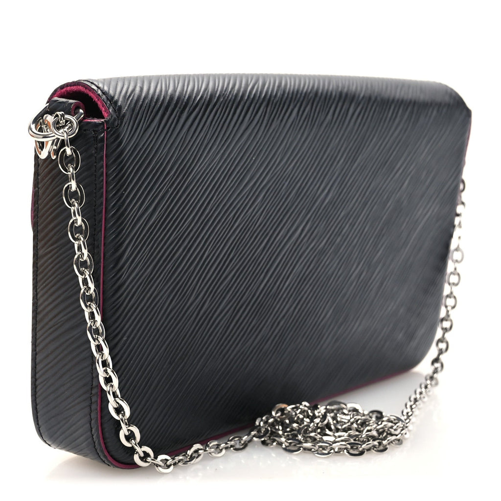 Epi Pochette Felicie Black Hot Pink