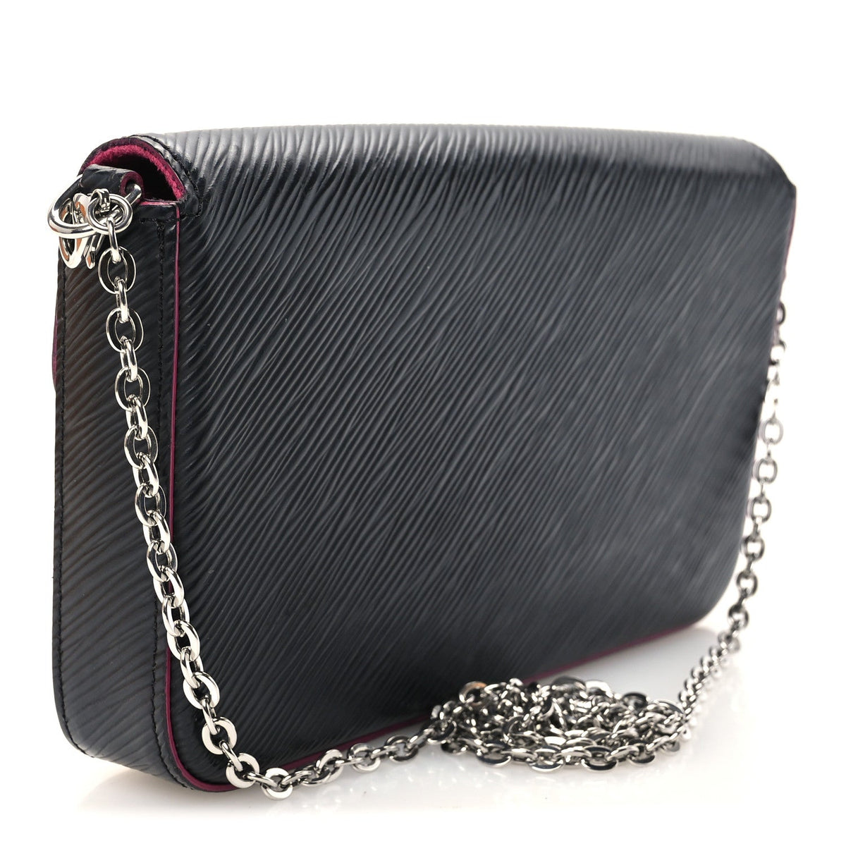 Epi Pochette Felicie Black Hot Pink