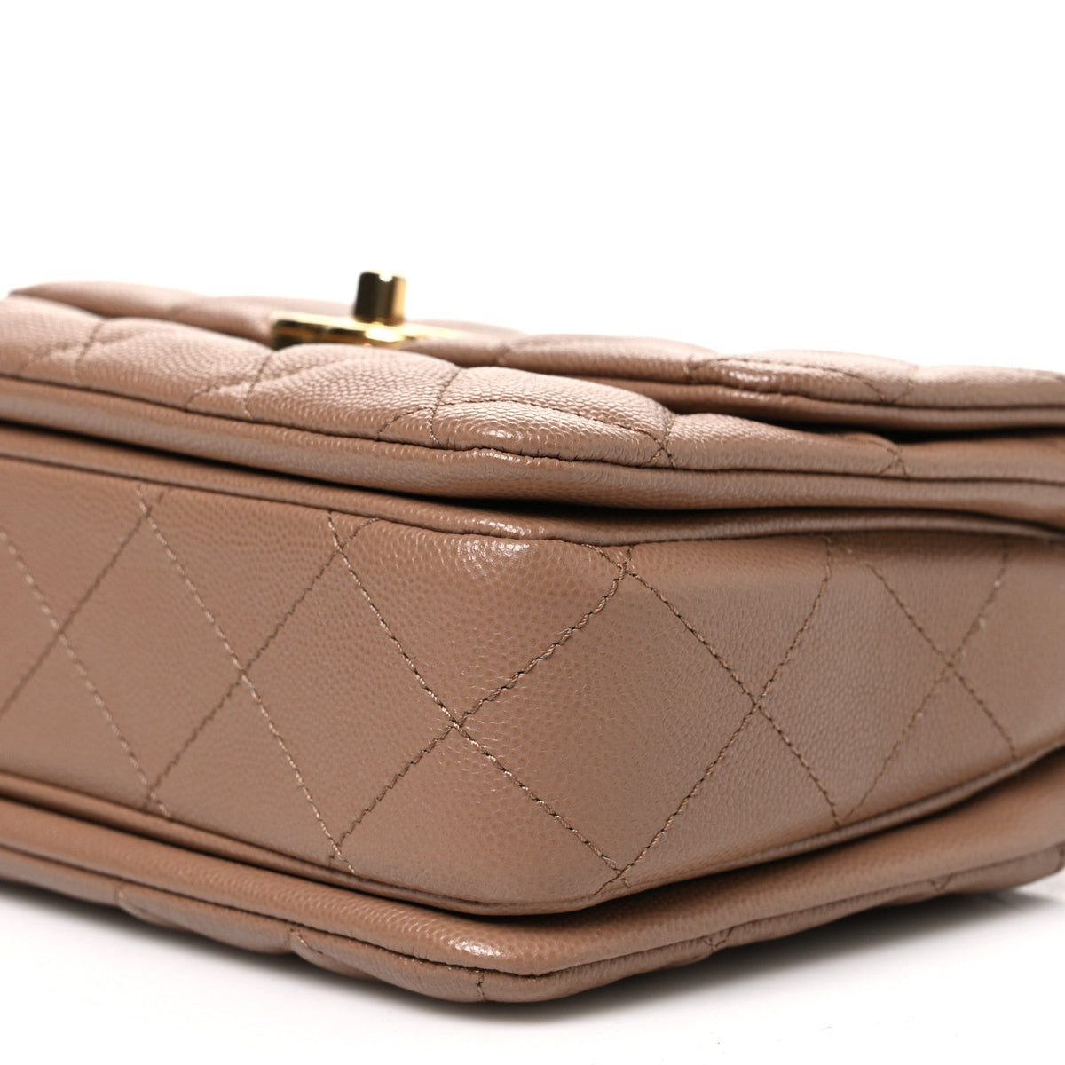 Caviar Quilted Mini Coco First Flap Beige