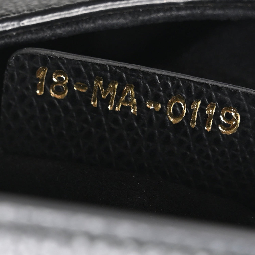 Grained Calfskin Mini Saddle Bag Black