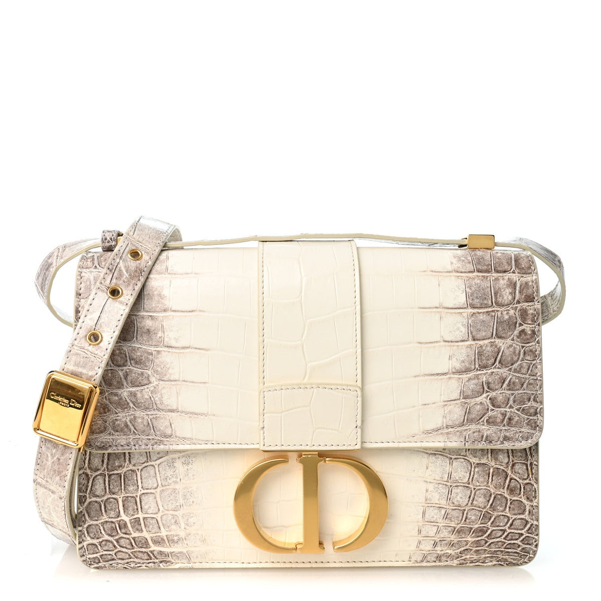 Niloticus Crocodile Himalaya 30 Montaigne Flap Bag Latte