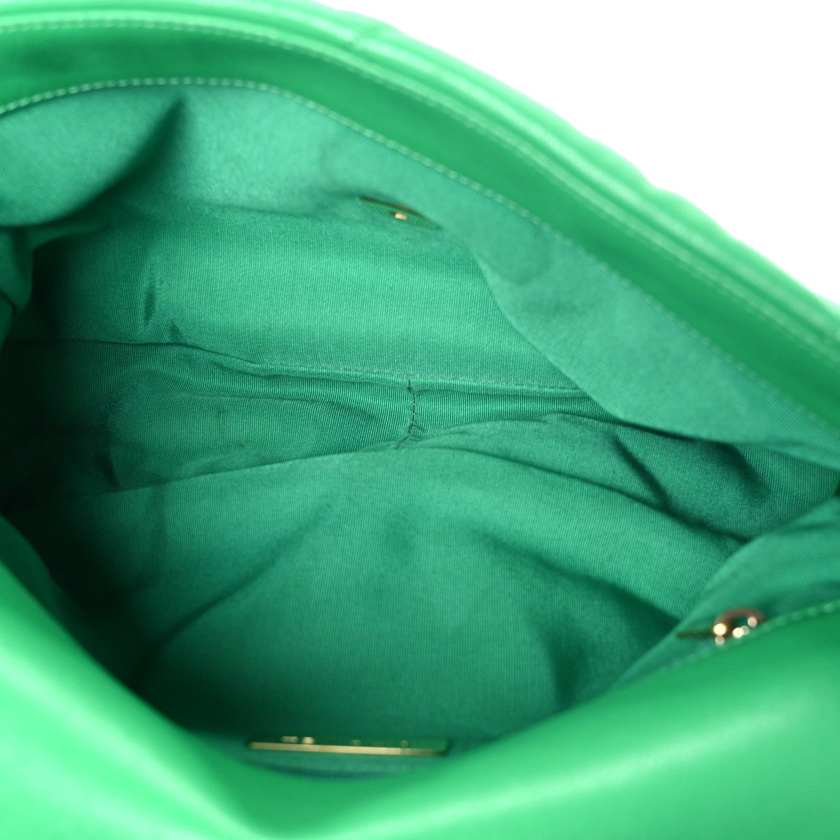 Goatskin Quilted Large Chanel 19 Flap Green
