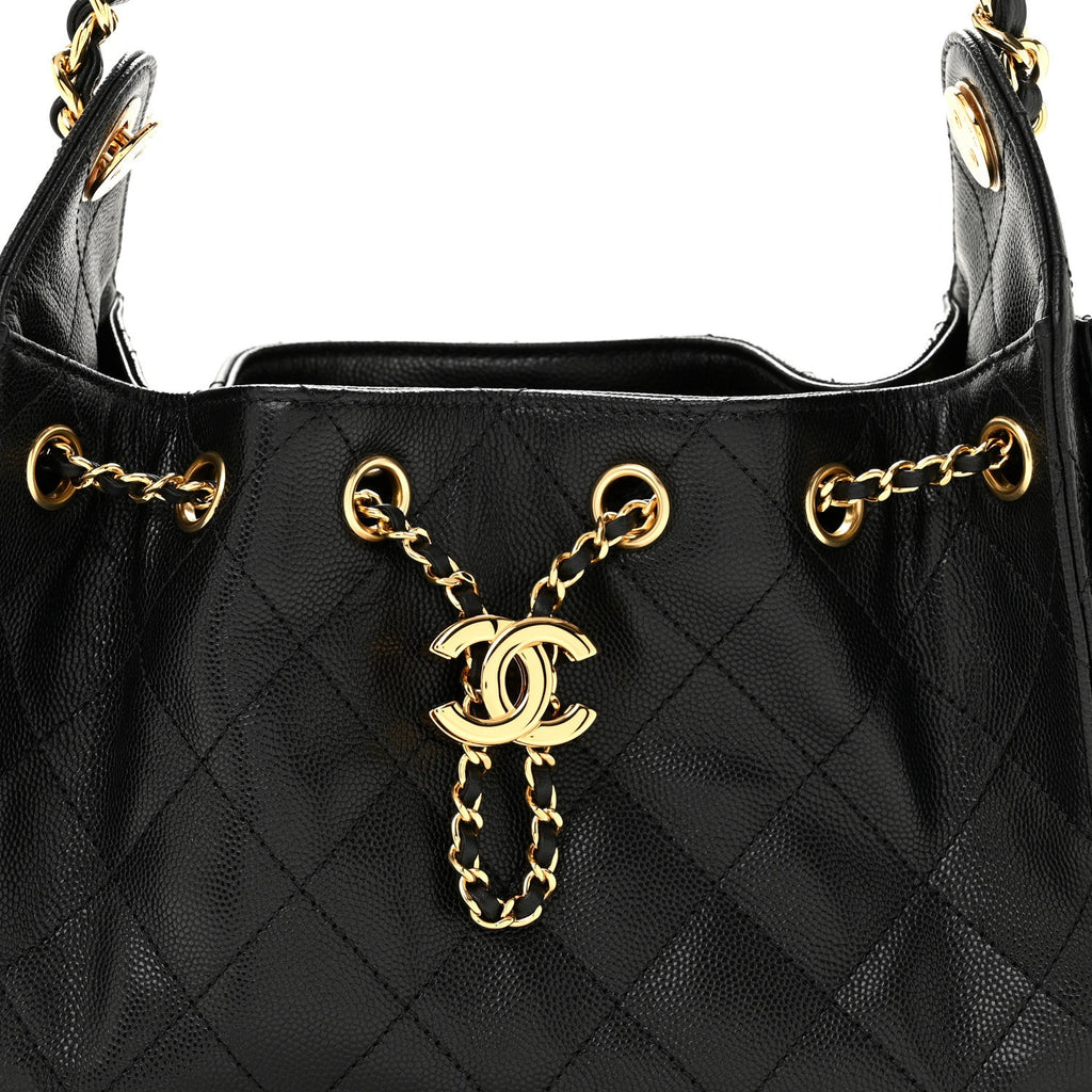 Caviar Quilted Mini Chanel 25 Handbag Black
