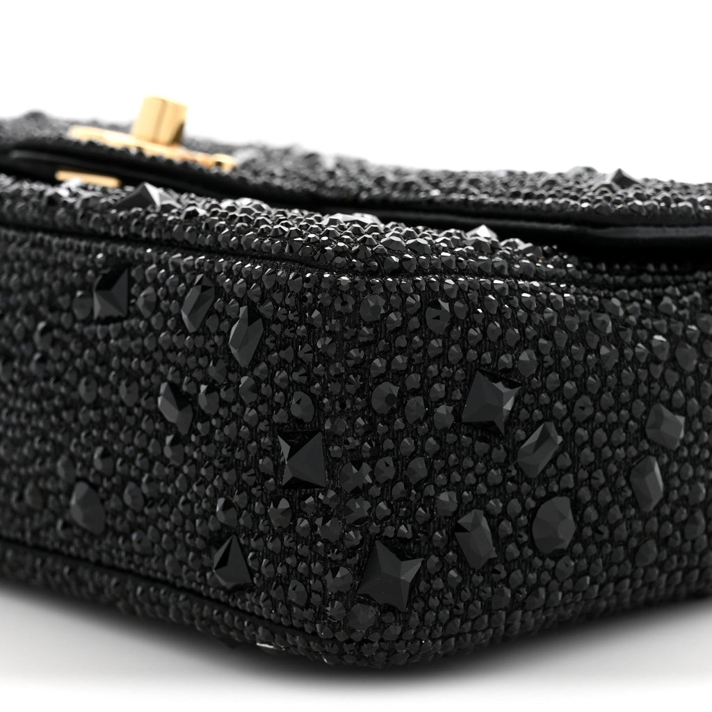Strass Evening Flap Bag Black