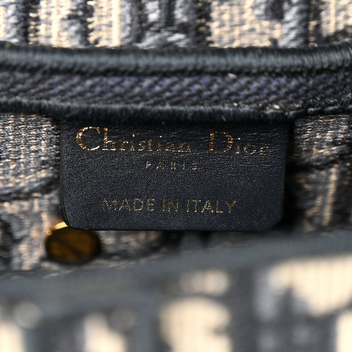 Oblique Embroidered Saddle Bag Blue