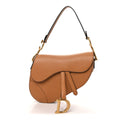 Grained Calfskin Saddle Bag Camello