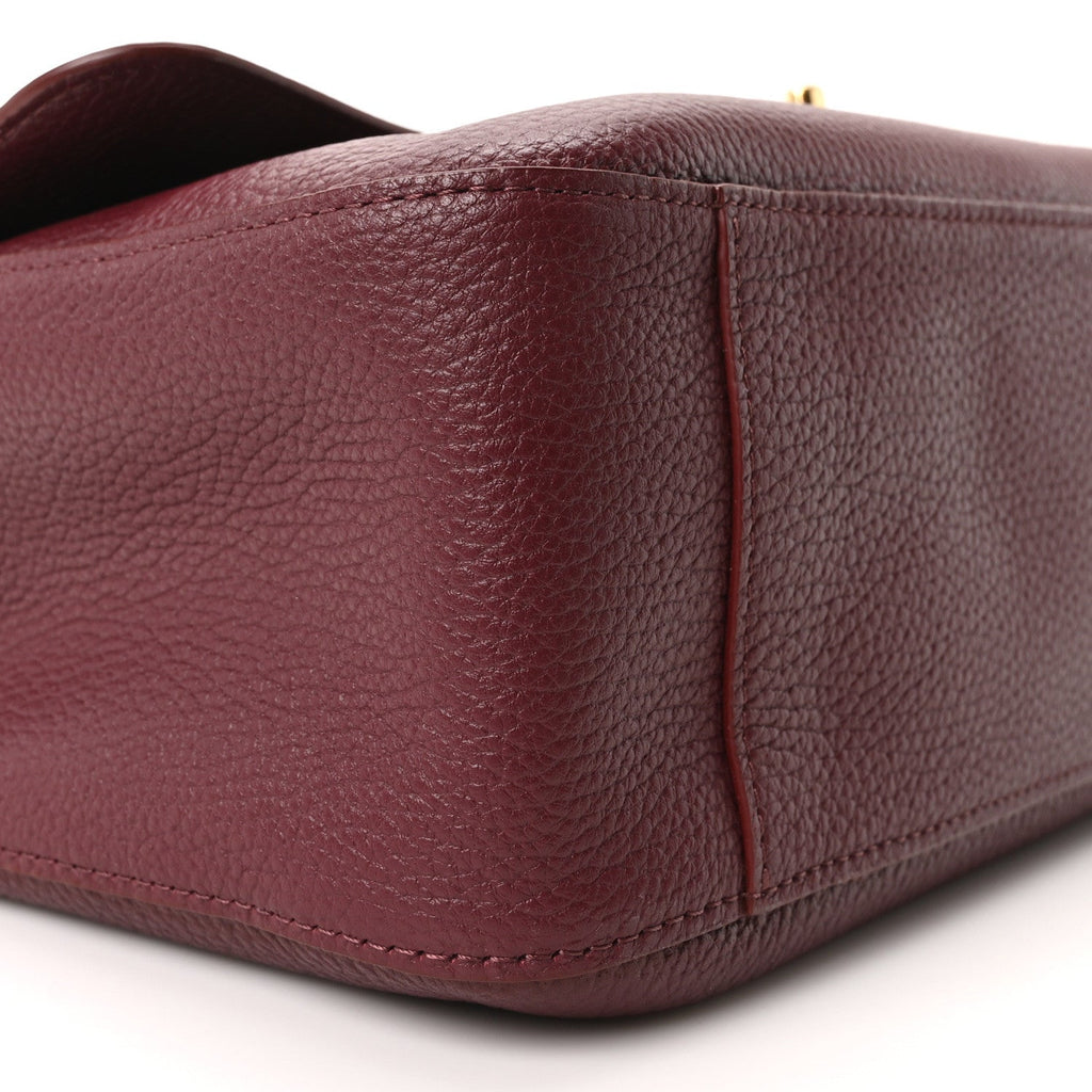 Grained Calfskin Small Souplissimo Maxi Flap Burgundy