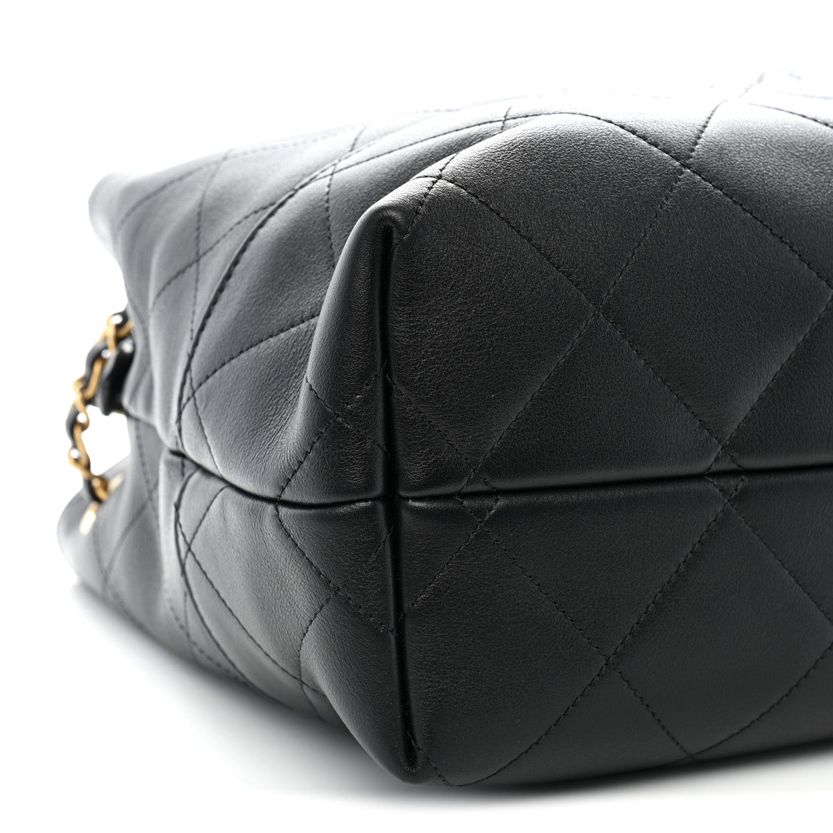 Calfskin Quilted Small Coco Base Shopping Bag Black