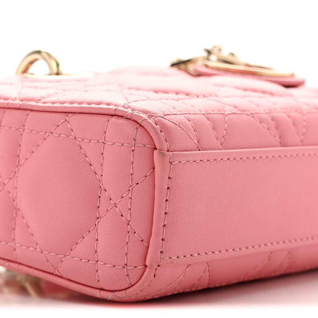 Lambskin Cannage Micro Lady D-Joy Pink