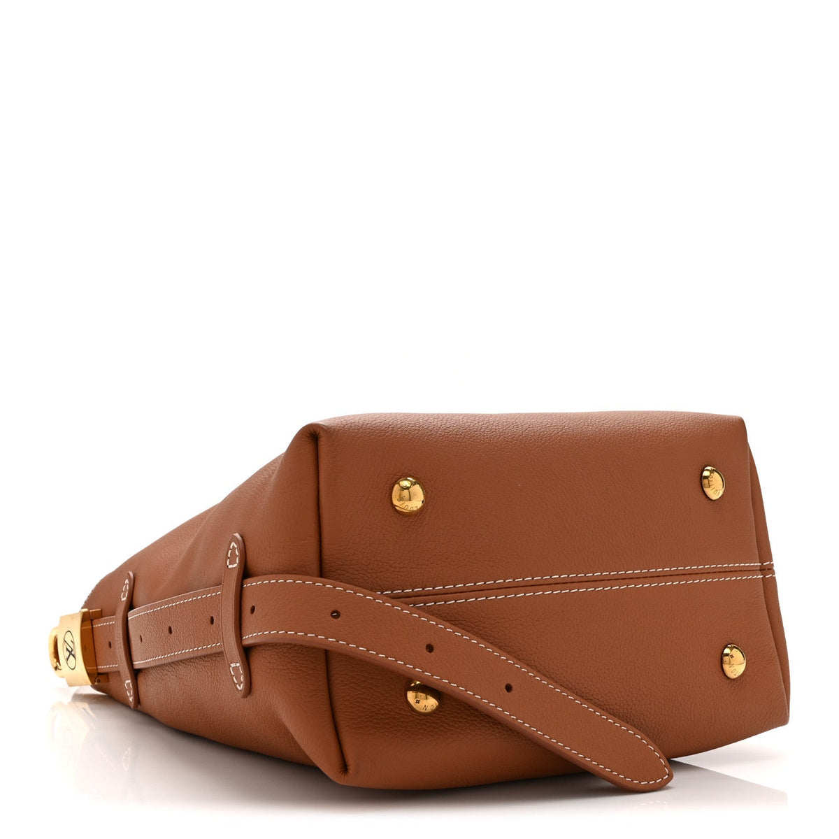Grained Calfskin Low Key Hobo PM Cognac
