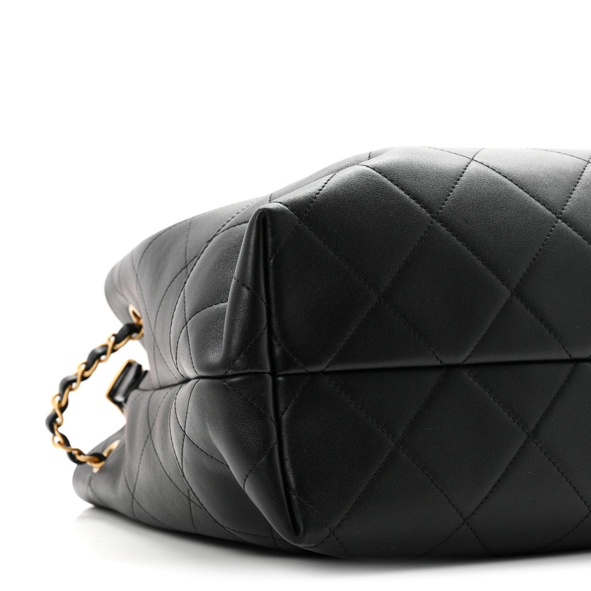 Calfskin Quilted Small Coco Base Shopping Bag Black