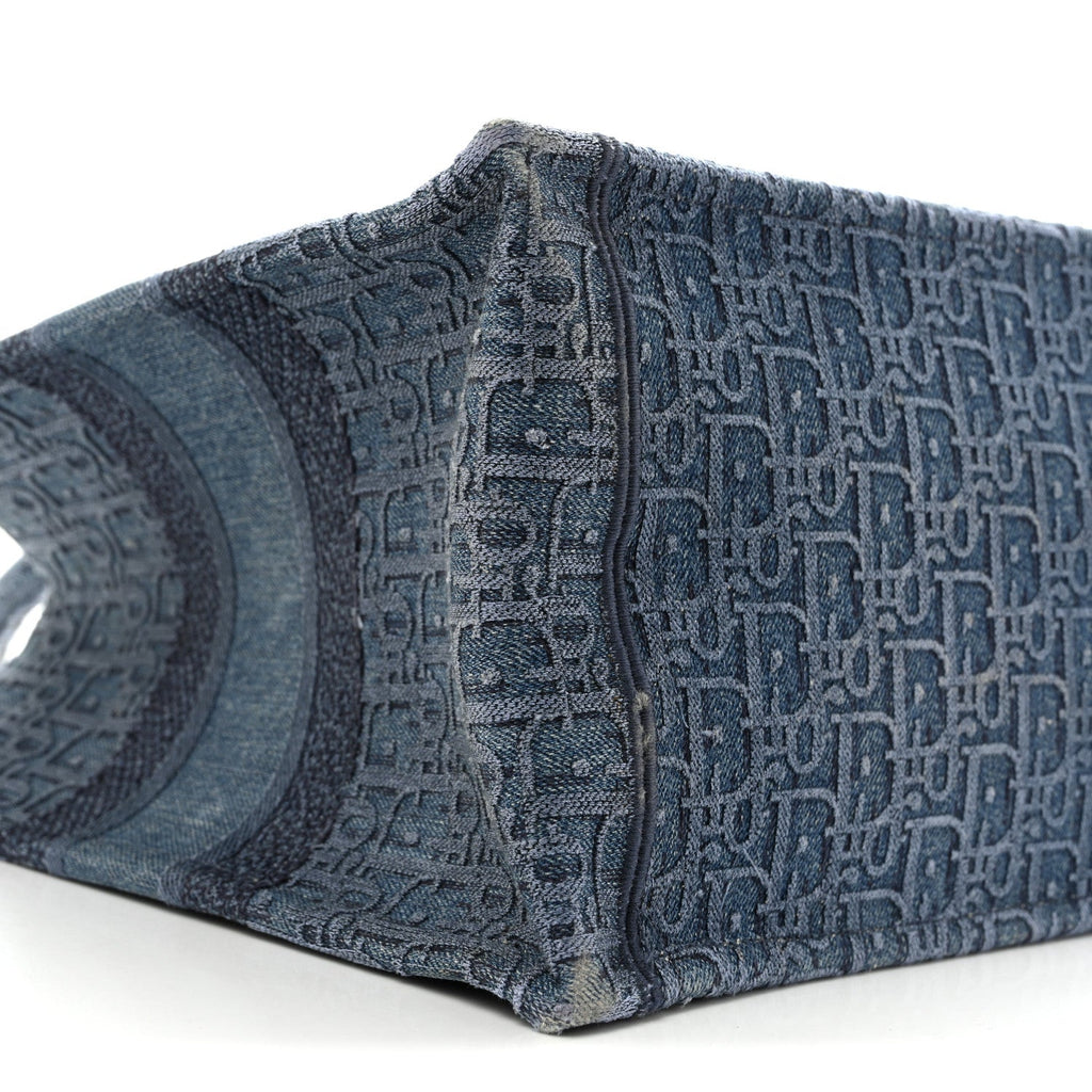 Oblique Denim Medium Book Tote Blue
