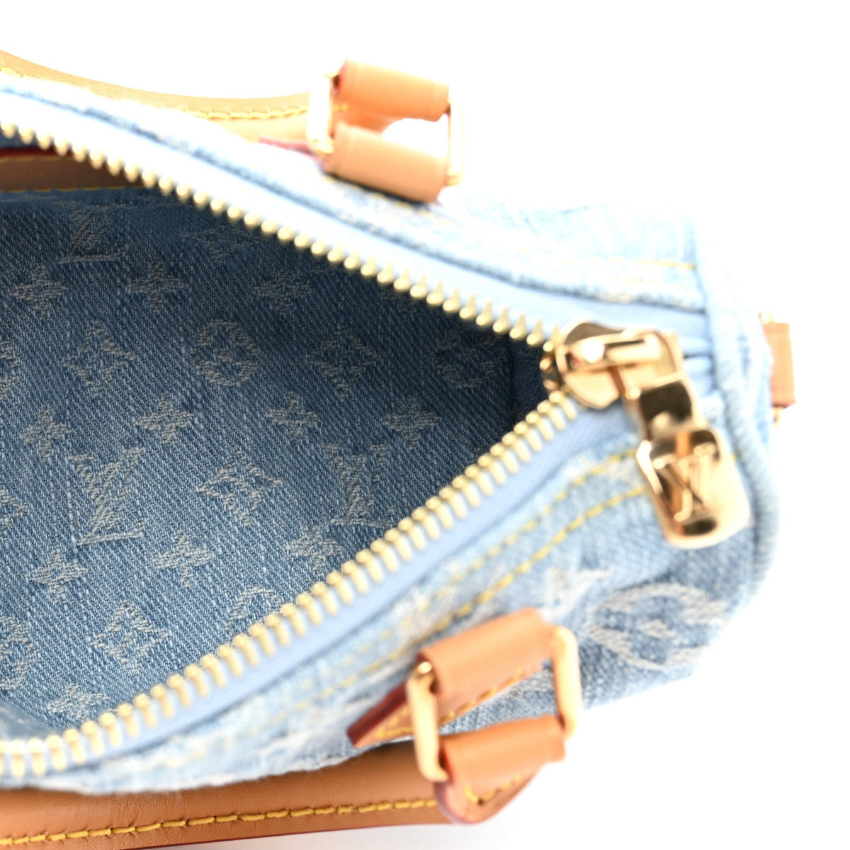 Monogram Denim Nano Speedy Sky Blue