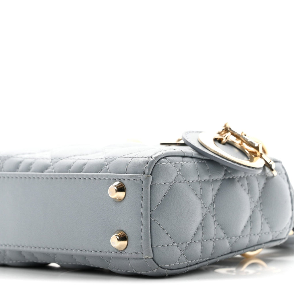 Lambskin Cannage Micro Lady Dior Cloud Blue