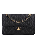 Caviar Quilted Small Double Flap Black