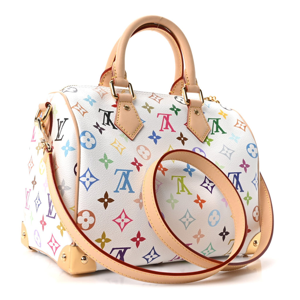 LV X TM Monogram Multicolor Speedy Bandouliere 25 White