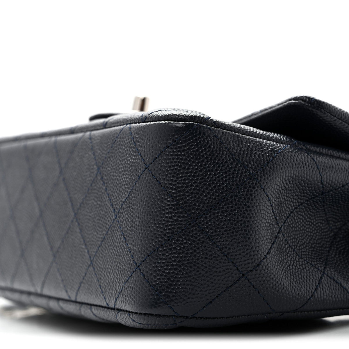 Caviar Quilted Mini Rectangular Flap Navy