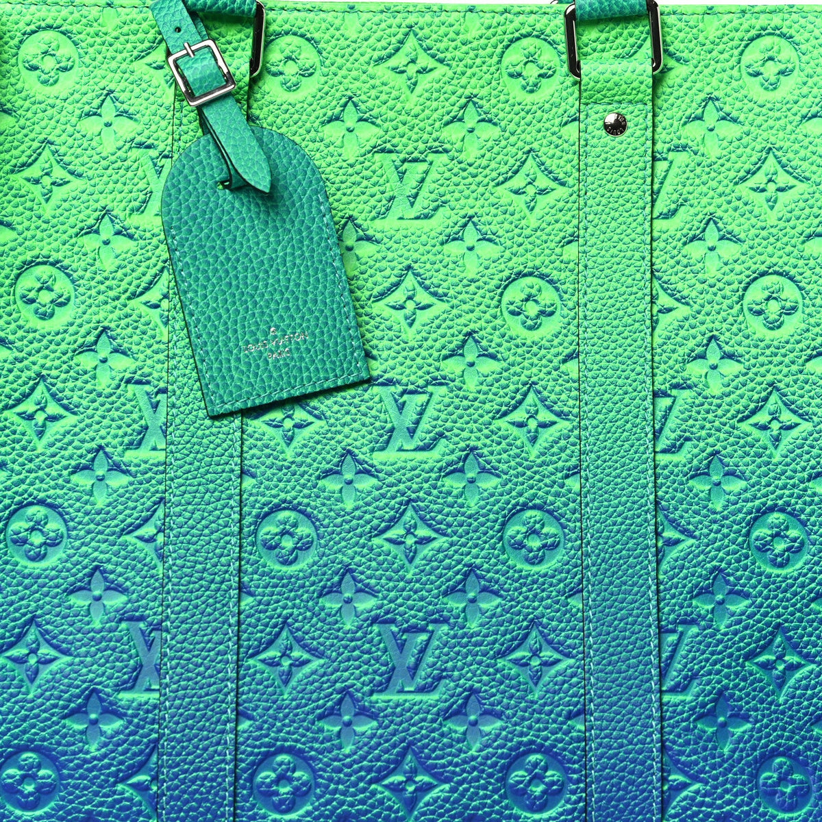 Taurillon Illusion Keepall Tote Bleu Vert