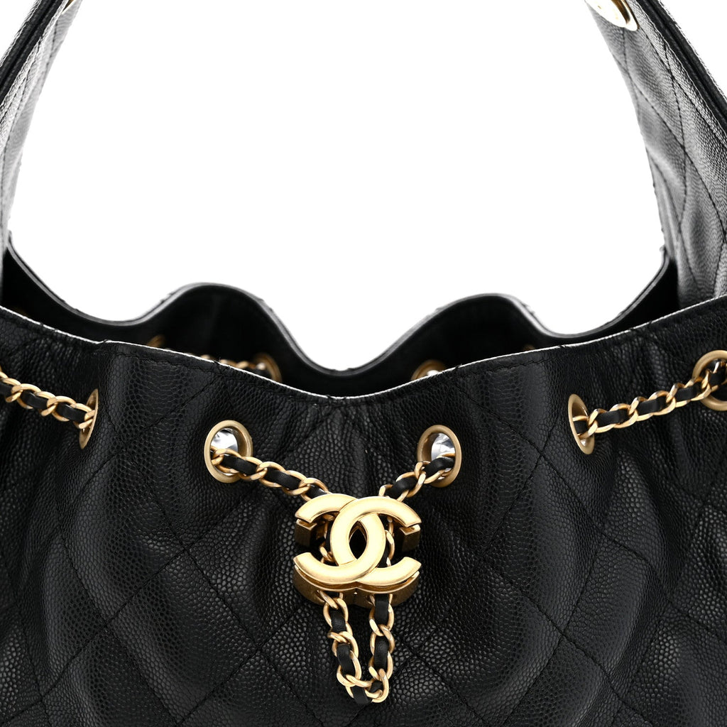 Caviar Quilted Small Chanel 25 Handbag Black