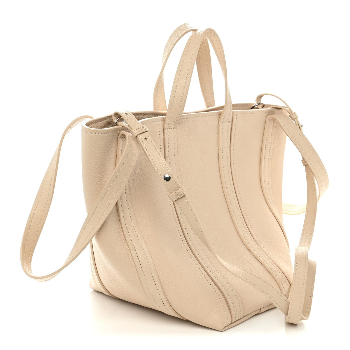Grained Calfskin XS Everyday North South Shoulder Tote Bag Beige