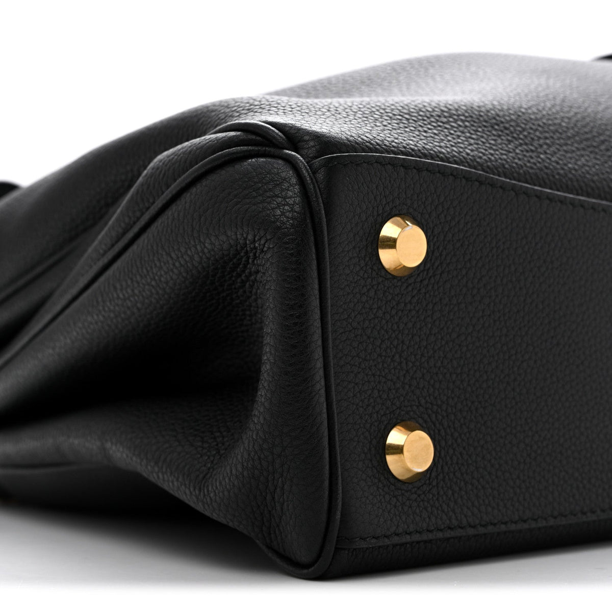 Grained Calfskin Medium Rodeo Top Handle Handbag Black