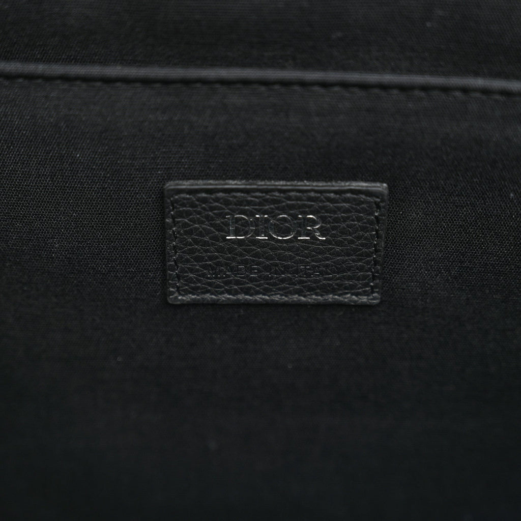 Grained Calfskin Oblique Jacquard Safari Tote  Black