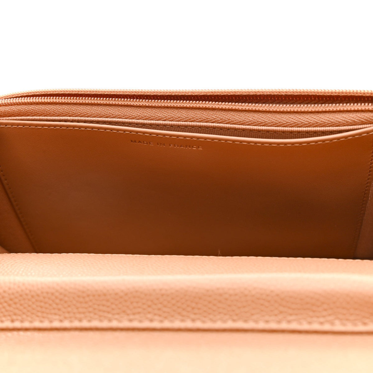 Caviar Quilted Wallet on Chain WOC Dark Beige