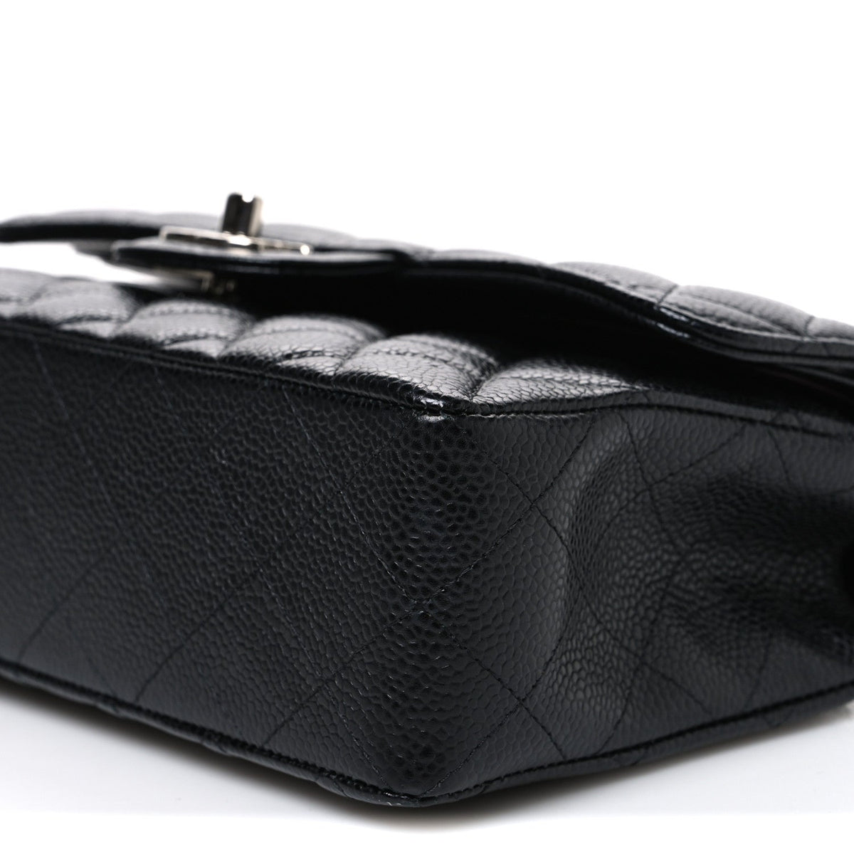 Caviar Quilted Small Double Flap Black