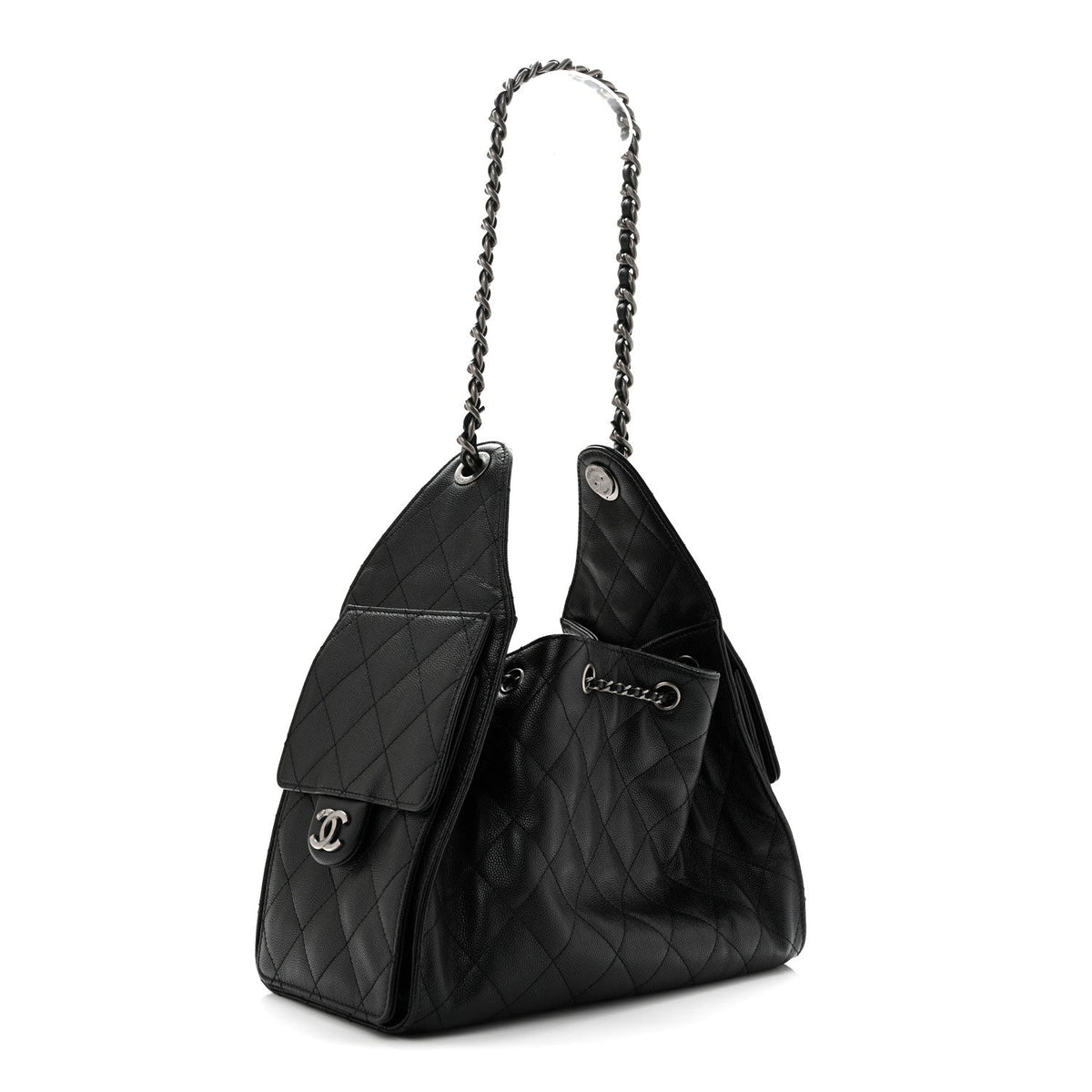 Caviar Quilted Small Chanel 25 Handbag Black