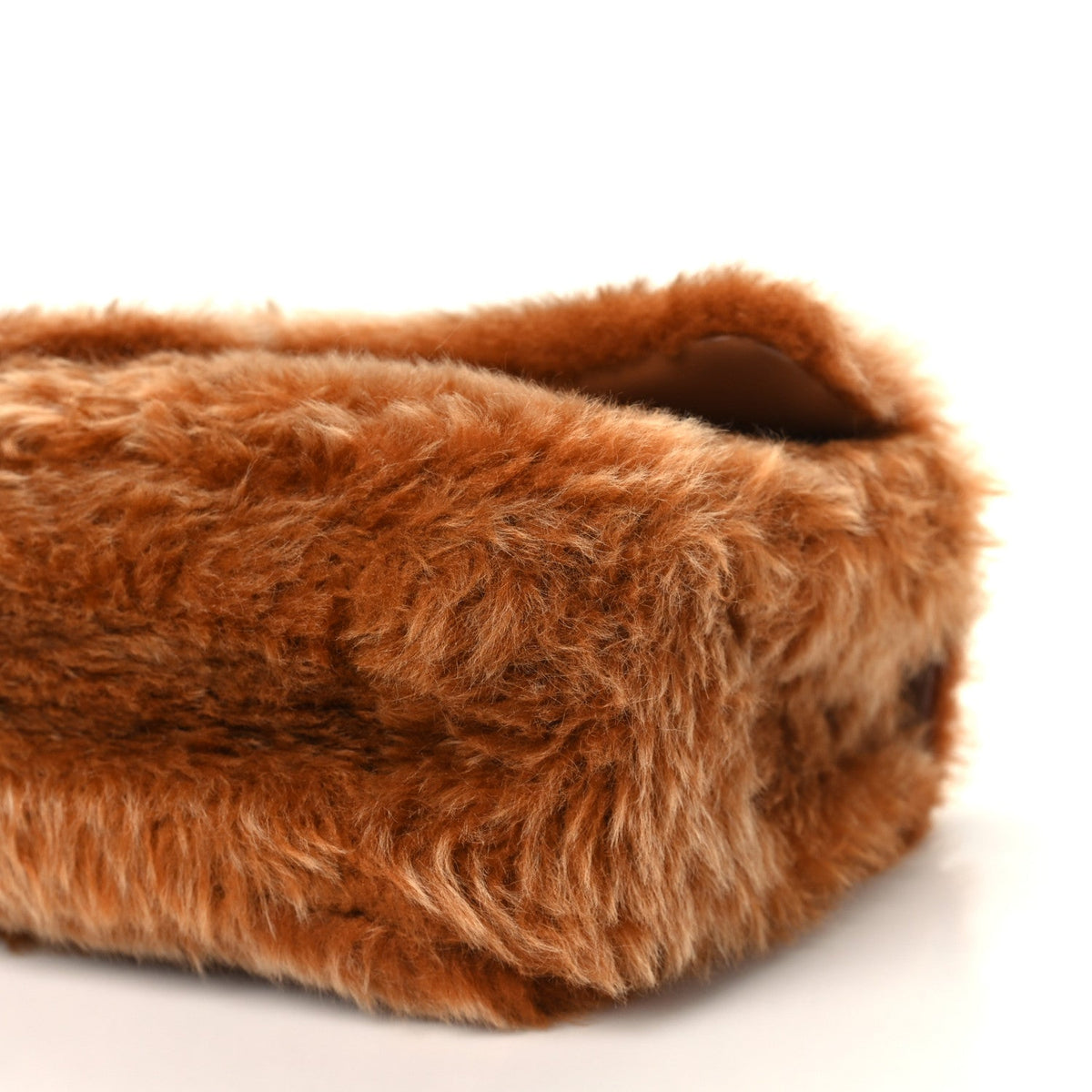 Shearling Lambskin Small Souplissimo Maxi Flap Brown