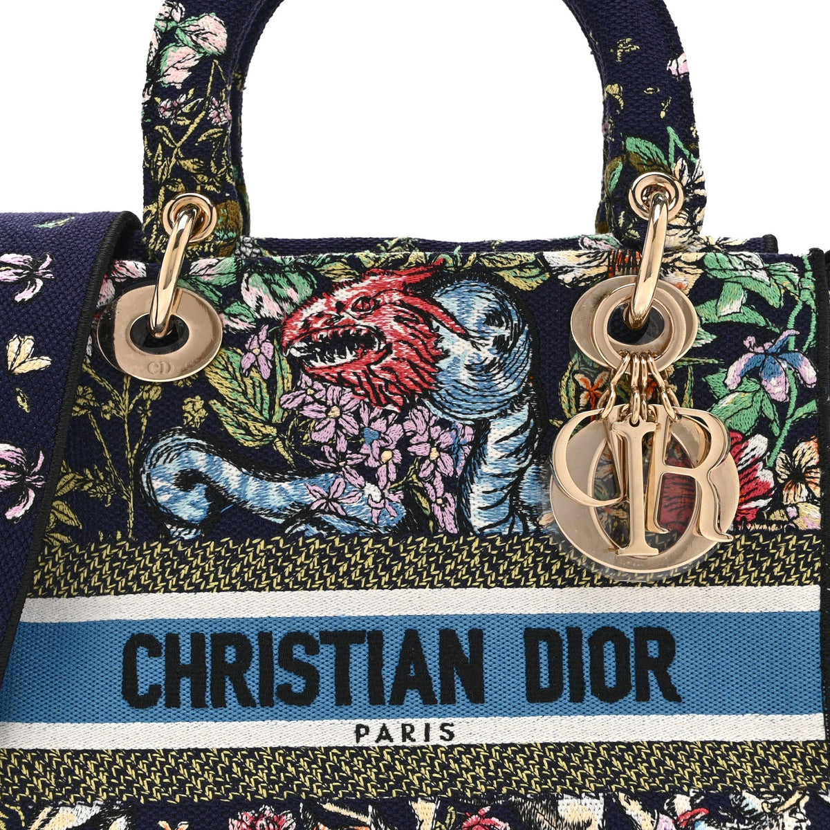 Canvas D-Constellation Embroidered Medium Lady D-Lite Bleu Multicolor