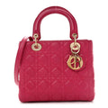 Lambskin Cannage Medium Lady Dior Fuchsia
