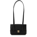 Shiny Caviar Mini Preppy Coco Shoulder Bag Black